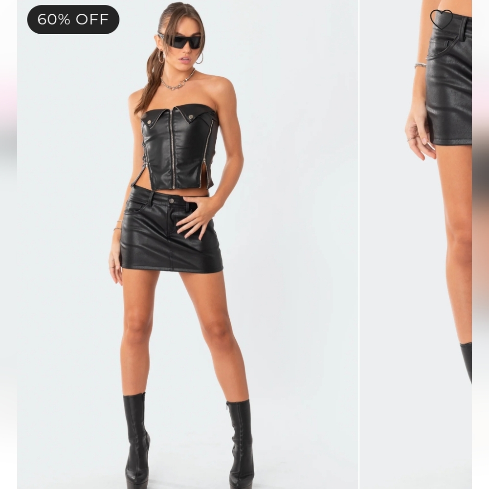 Edikted Black Pencil Mini Skirt Night Out